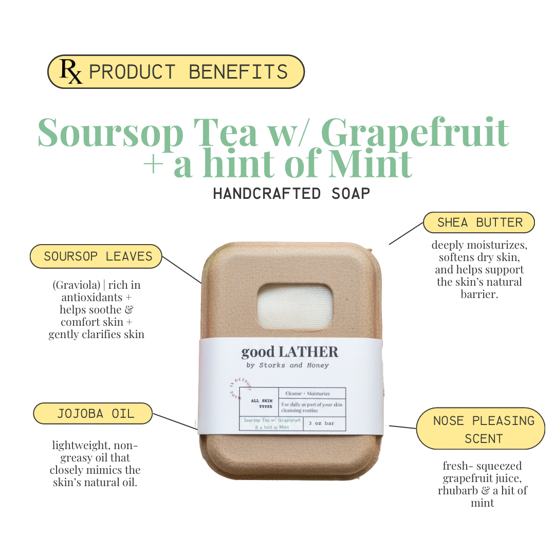 Soursop Tea w/ Grapefruit & a hint of Mint soap